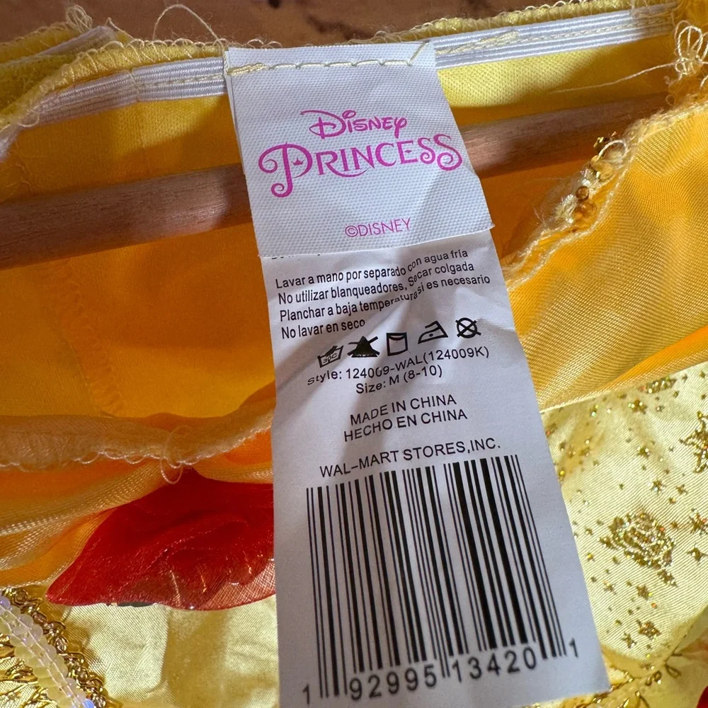 Disney princess‎ belle Halloween dress up costume size medium 8-10 yellow